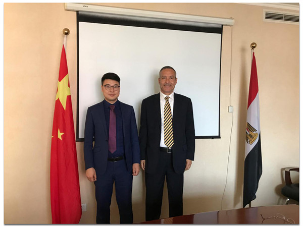 电商总监王文科及海外市场经理魏祎拜访埃及驻华全权商务公使mamdouh